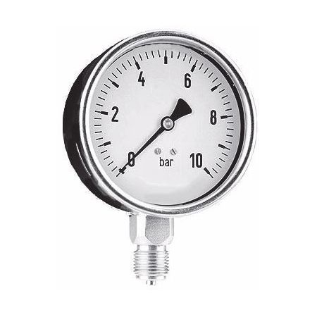 Pressure gauge 0-10 bar - Bottom connection